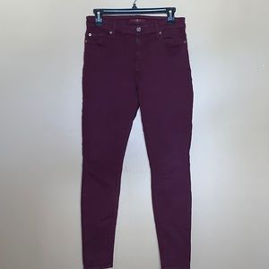 EUC 7FAMK Contour Waistband Skinny Jeans, Sz 28